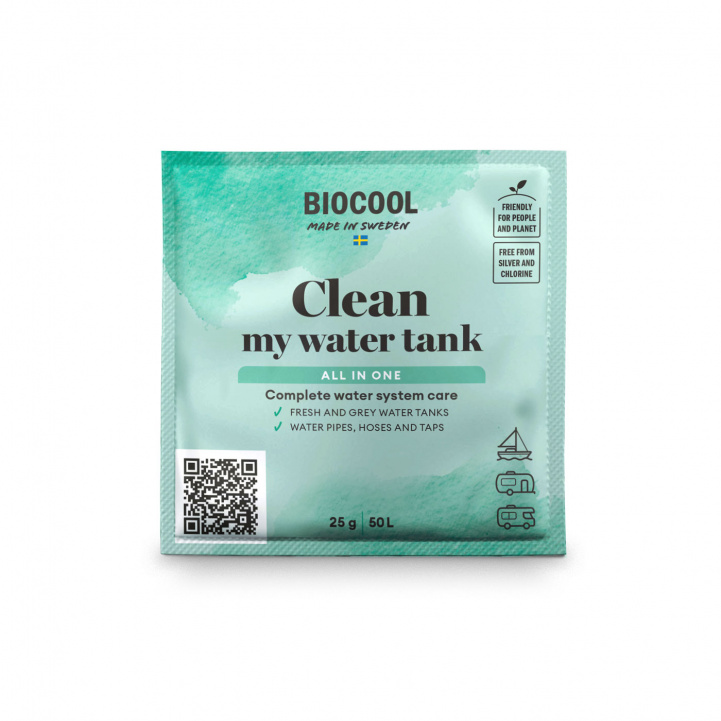 Biocool Clean My Water Tank Portion Sachet 50L in the group Water & Sanitation / Chemicals & Accessories / Toilet/Tank cleaning & Accessories at Campingvaruhuset i Norden AB (80682)
