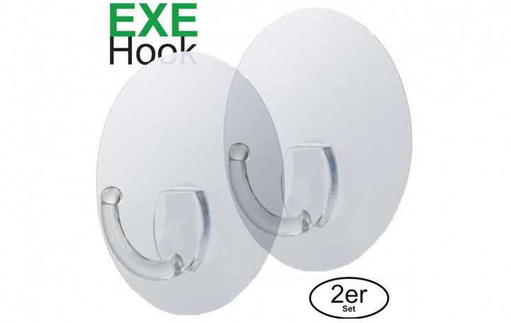 Hook EXE Round XL Clear 5kg 2p in the group Household & Kitchen / Kitchen accessories / Hooks & Shelves at Campmarket (80807)