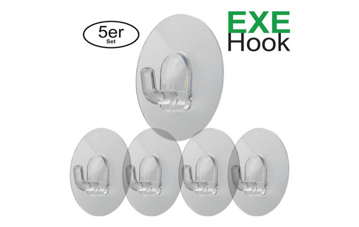 Hook EXE Round XS clear 3 kg 5p in the group Household & Kitchen / Kitchen accessories / Hooks & Shelves at Campmarket (80812)