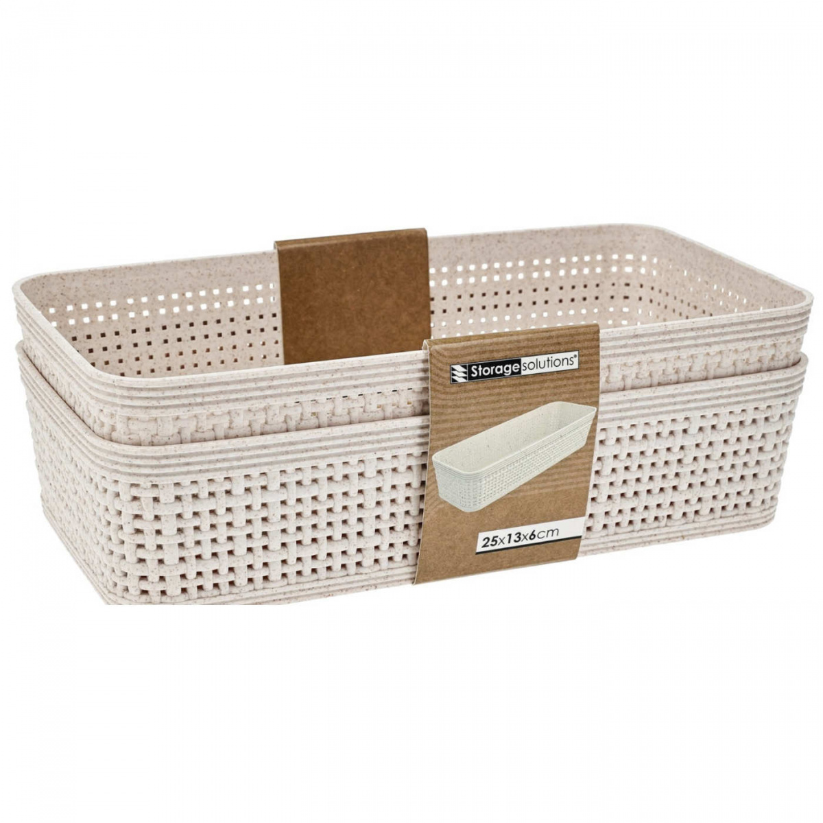 Storage basket 25x13cm 2-pack in the group Home & Interior / Storage at Campingvaruhuset i Norden AB (80925)