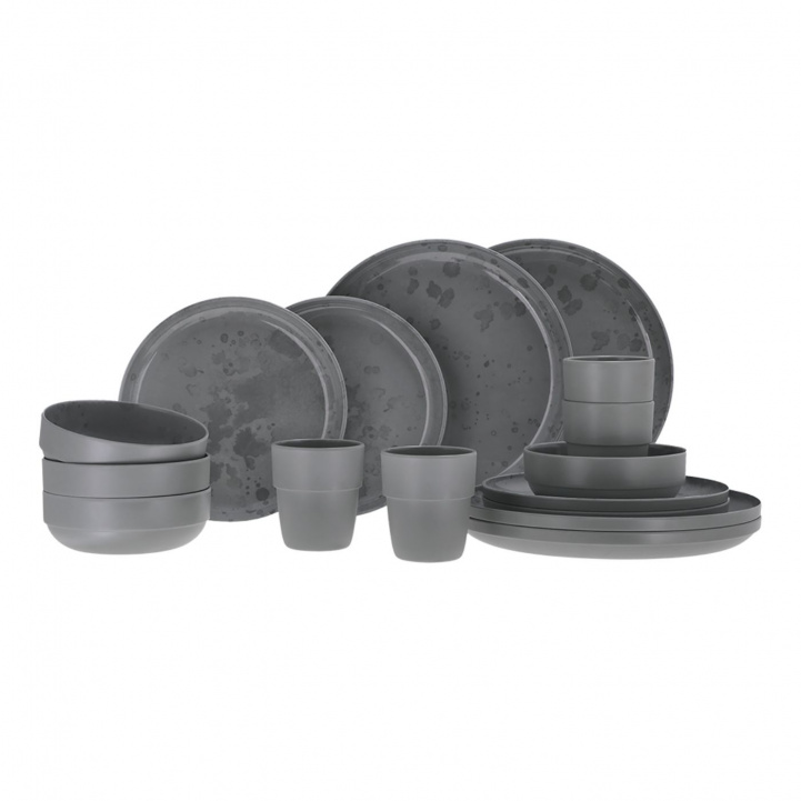 Palma Dark Grey 16-Piece Set in the group Household & Kitchen / Serving / Tableware at Campmarket (80998)