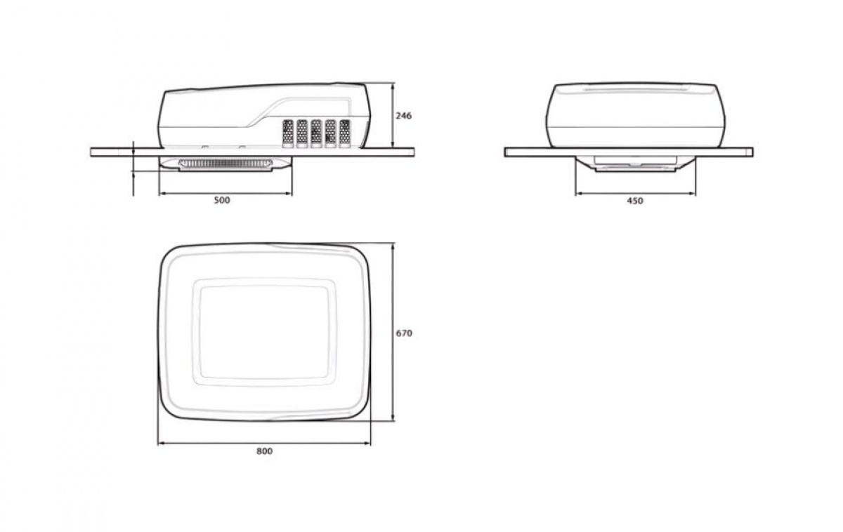 IndelB Ceiling-Mounted AC Plein-Aircon 12V 1200W in the group Caravan & Motorhome / Heat, Cold & Ventilation / AC / Ceiling-mounted Air Conditioning at Campmarket (81009)