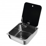 Sink Stainless Steel With Glass Lid & Water Tap