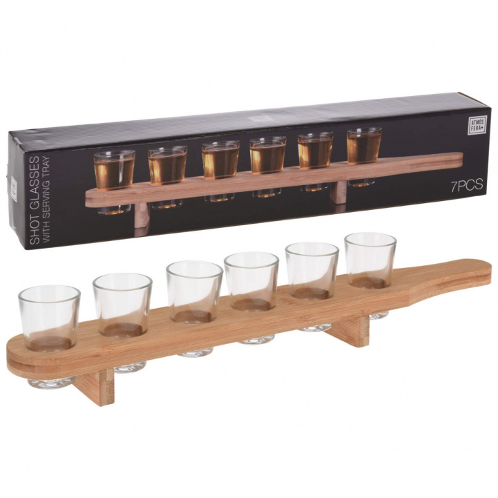 Shot board with 6 Glasses in the group Household & Kitchen / Glass & Mugs / Nubbe shot glass at Campingvaruhuset i Norden AB (81836)