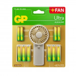 GP Batteries 12AA and 12 AAA Incl. Hand Fan 