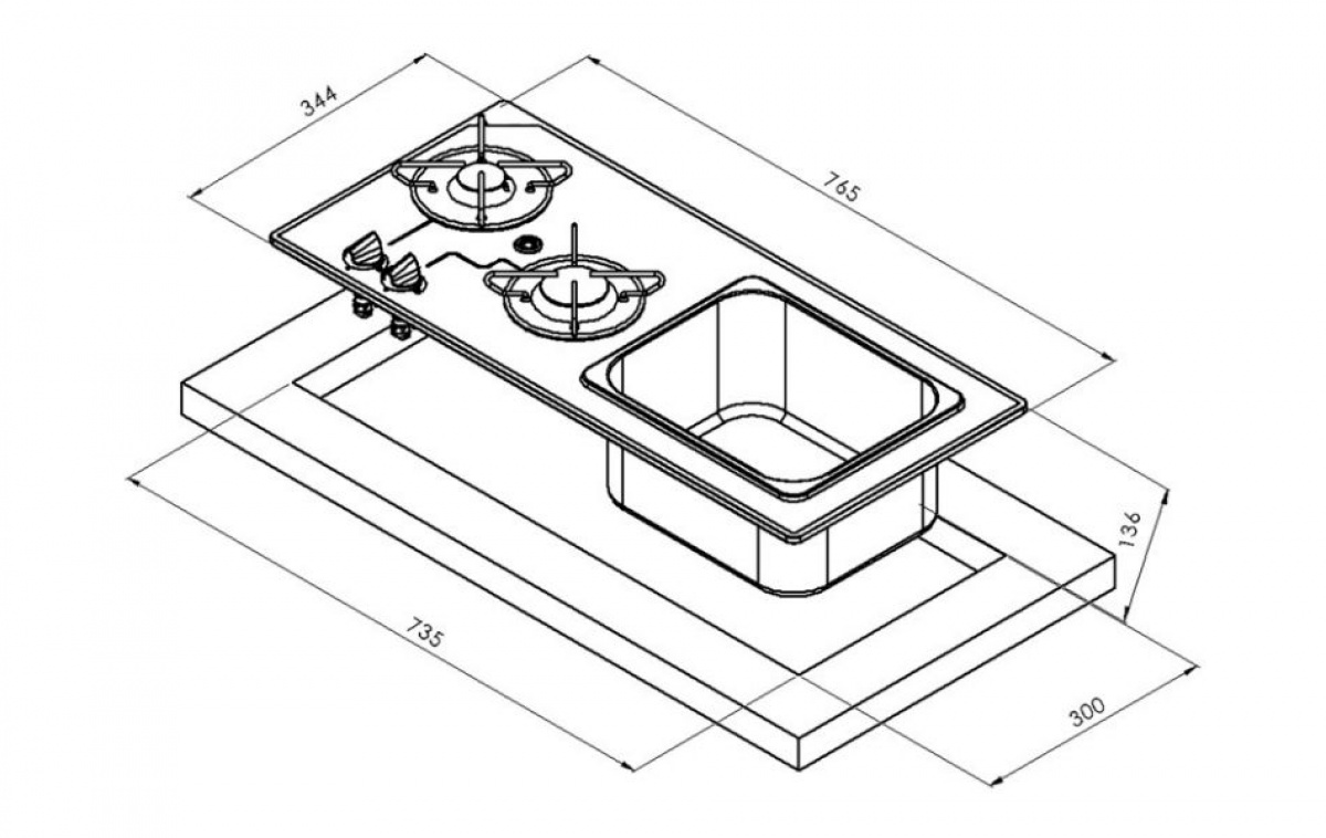 Carbest Stove and Sink Combination in the group Household & Kitchen / Sinks & Cooktops at Campingvaruhuset i Norden AB (82628)