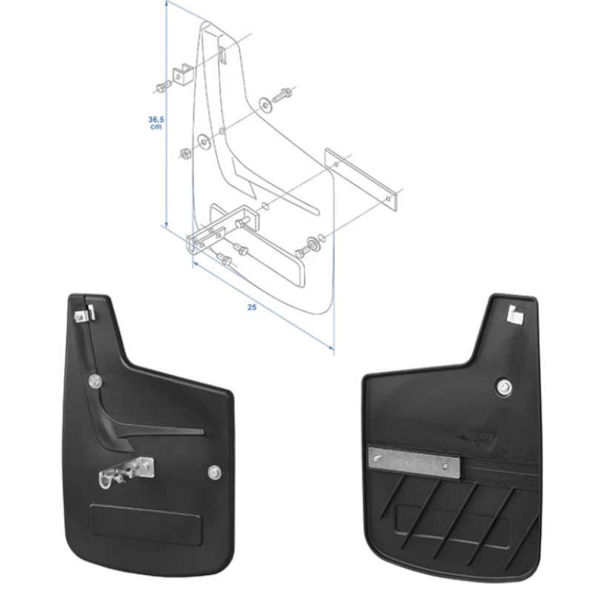 Front mud flaps Fiat Ducato 2006–2014, 2 pcs in the group Caravan & Motorhome / Chassis / Chassis details / Inner fenders at Campmarket (82732)