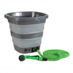 Collapsible Bucket with Rechargeable Pump