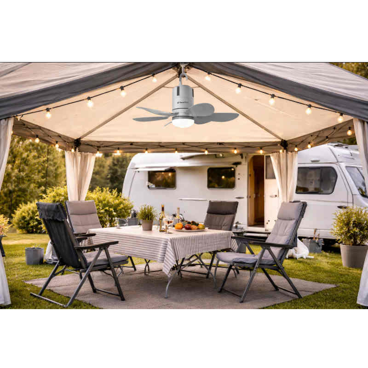 Rechargeable Fan With Light in the group Caravan & Motorhome / Heat, Cold & Ventilation / Fans & Stoves at Campingvaruhuset i Norden AB (82790)