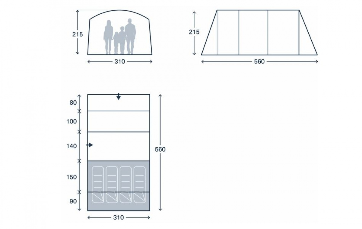 Kampa Dawlish 04 Air in the group Outdoor / Camping tent at Campingvaruhuset i Norden AB (82913)