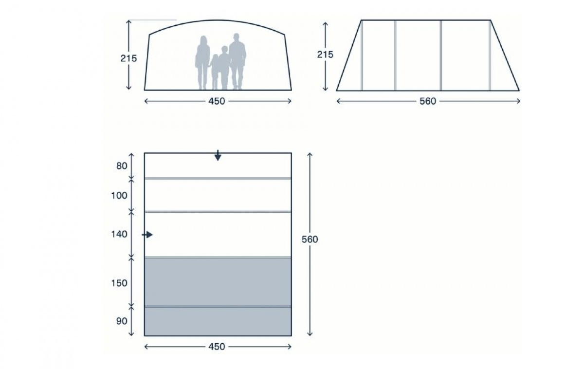 Kampa Dawlish 06 Air in the group Outdoor / Camping tent at Campmarket (82914)