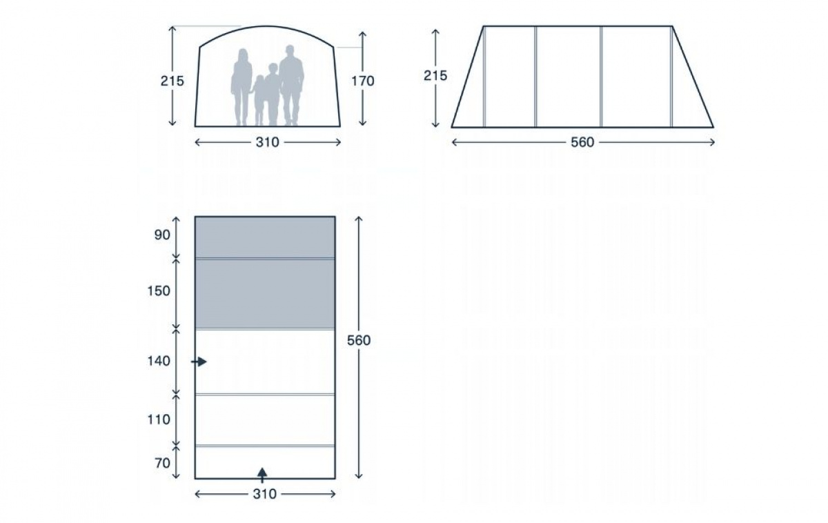 Kampa Rockcliffe 04 Air TC in the group Outdoor / Camping tent at Campmarket (82915)