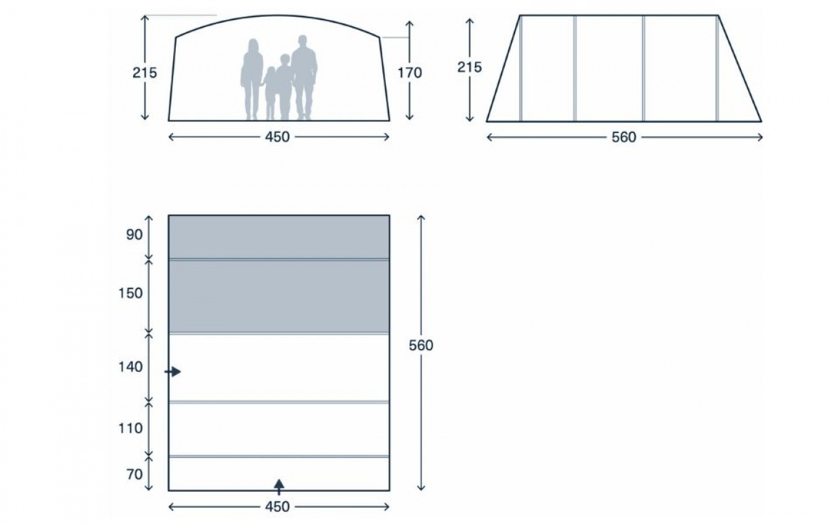 Kampa Seacliffe 06 Air TC in the group Outdoor / Camping tent at Campmarket (82916)