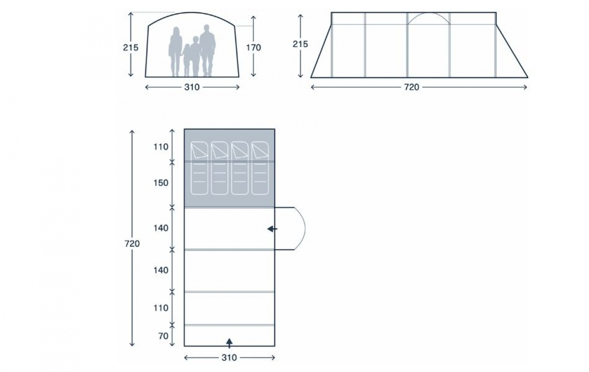 Kampa Seacliffe 04 Air TC in the group Outdoor / Camping tent at Campingvaruhuset i Norden AB (82919)