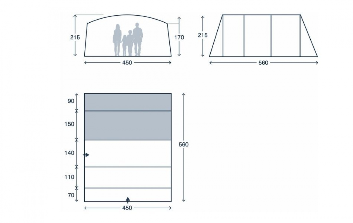 Kampa Saunton 06 Air in the group Outdoor / Camping tent at Campmarket (82920)