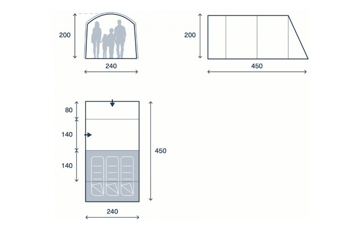 Kampa Dawlish 03 in the group Outdoor / Camping tent at Campingvaruhuset i Norden AB (82921)