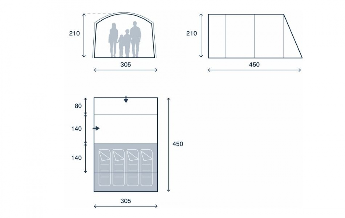 Kampa Dawlish 04 in the group Outdoor / Camping tent at Campingvaruhuset i Norden AB (82922)