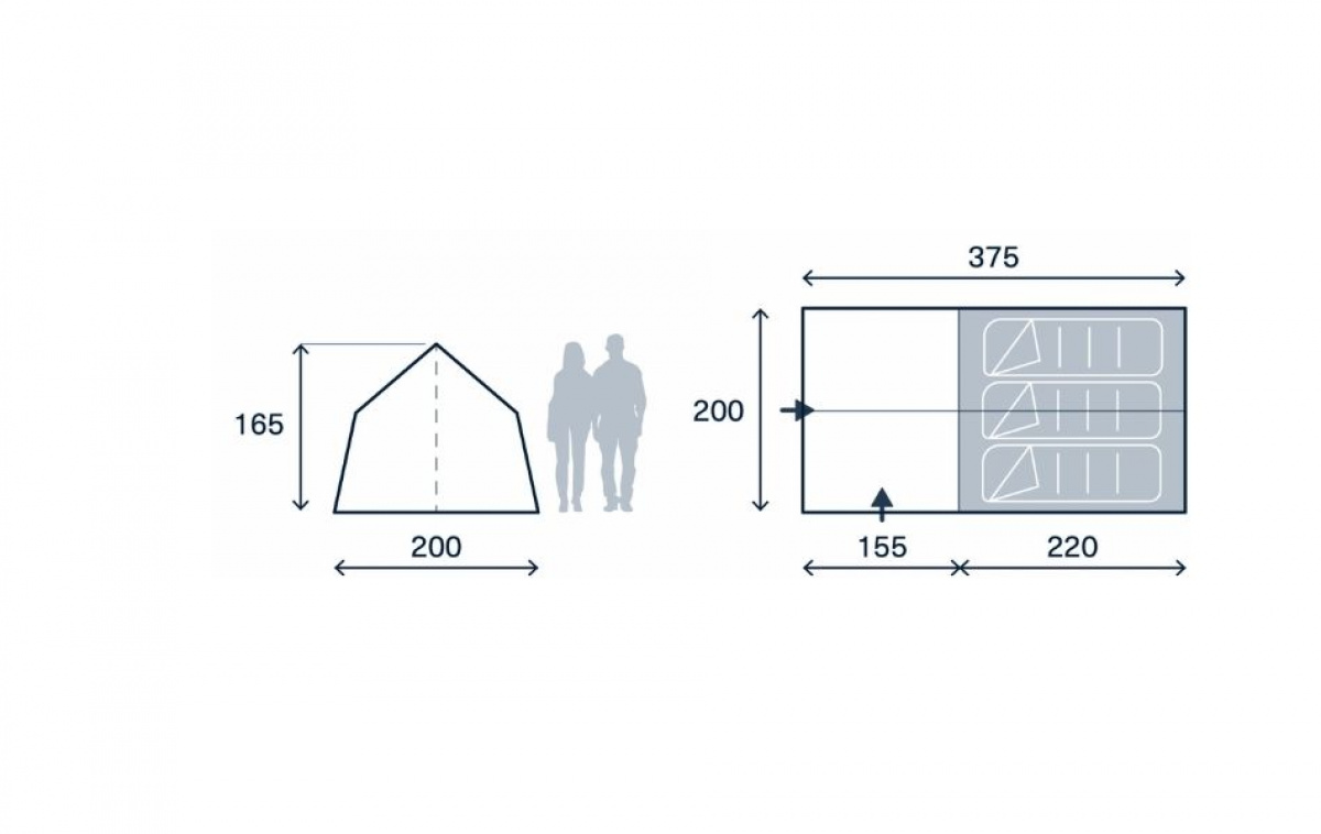 Kampa Moongazer 23 XL in the group Outdoor / Camping tent at Campingvaruhuset i Norden AB (82930)