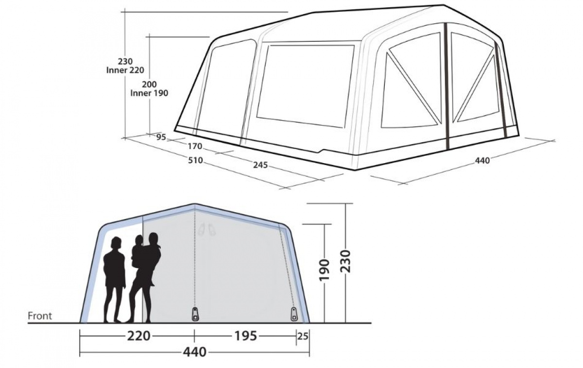 Outwell Virginia 5 Air TC in the group Outdoor / Camping tent at Campingvaruhuset i Norden AB (83066)