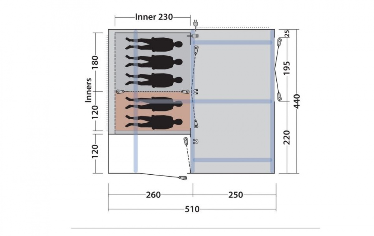 Outwell Virginia 5 Air TC in the group Outdoor / Camping tent at Campingvaruhuset i Norden AB (83066)