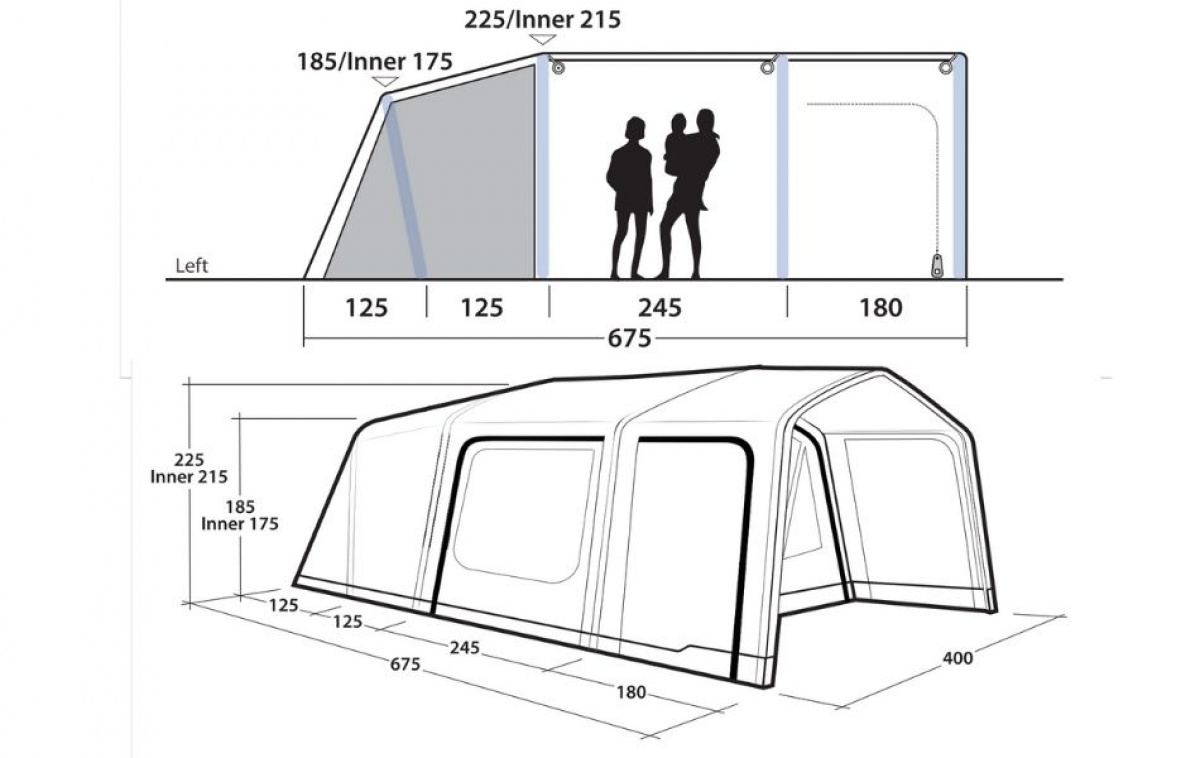 Outwell Iowa 6 Air in the group Outdoor / Camping tent at Campingvaruhuset i Norden AB (83067)