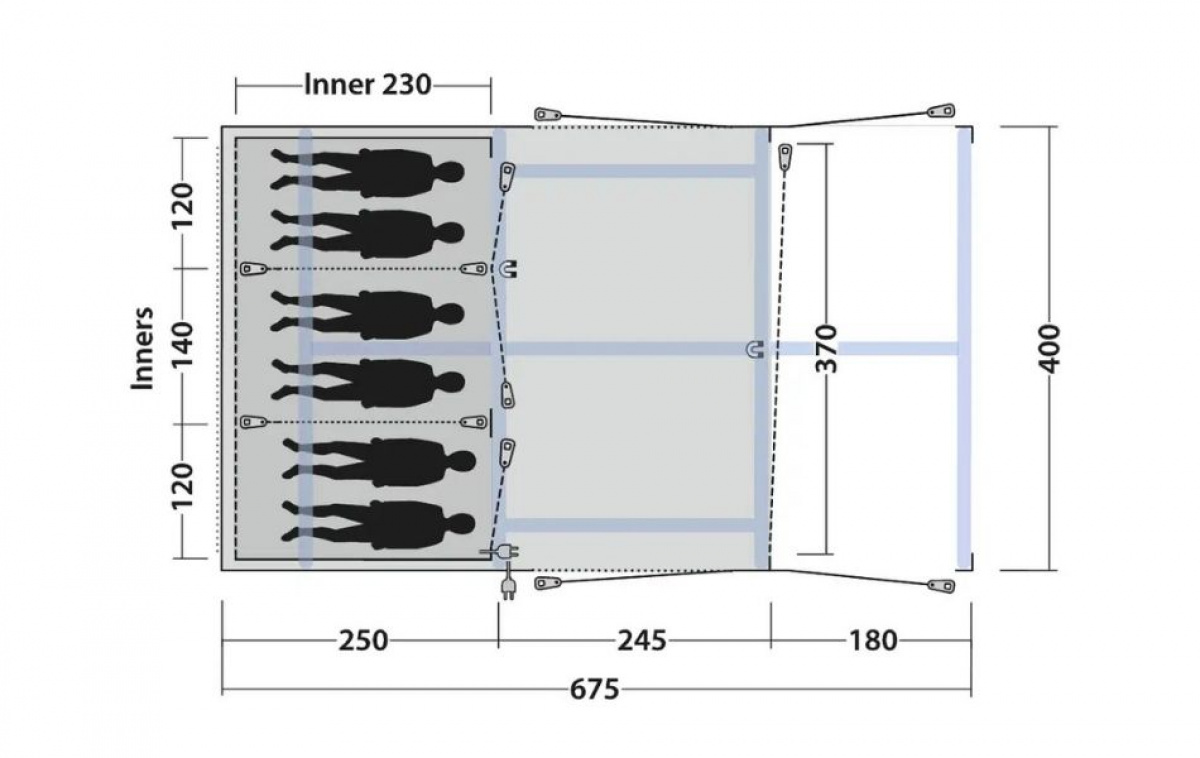 Outwell Boston 6 Air TC in the group Outdoor / Camping tent at Campingvaruhuset i Norden AB (83069)