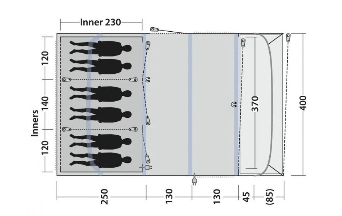 Outwell Florida 6 Air in the group Outdoor / Camping tent at Campingvaruhuset i Norden AB (83071)