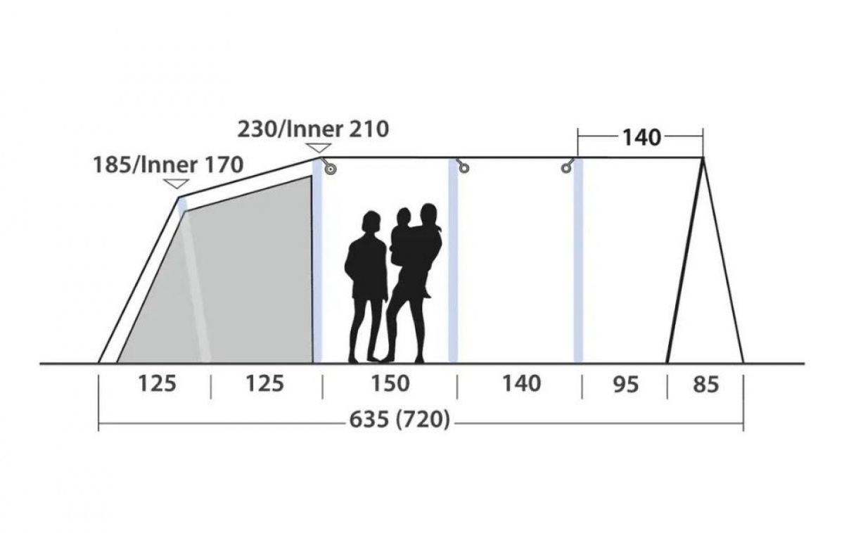 Outwell Vermont 7 Air in the group Outdoor / Camping tent at Campingvaruhuset i Norden AB (83073)