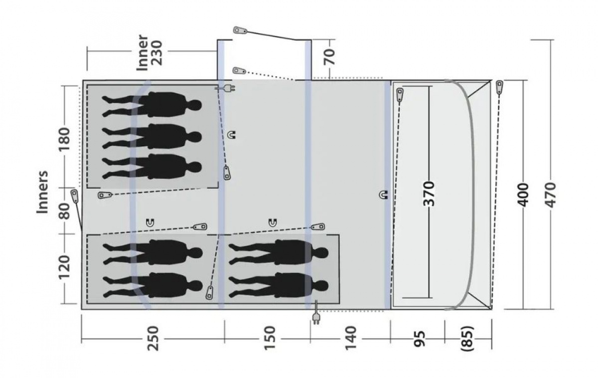 Outwell Vermont 7 Air in the group Outdoor / Camping tent at Campingvaruhuset i Norden AB (83073)