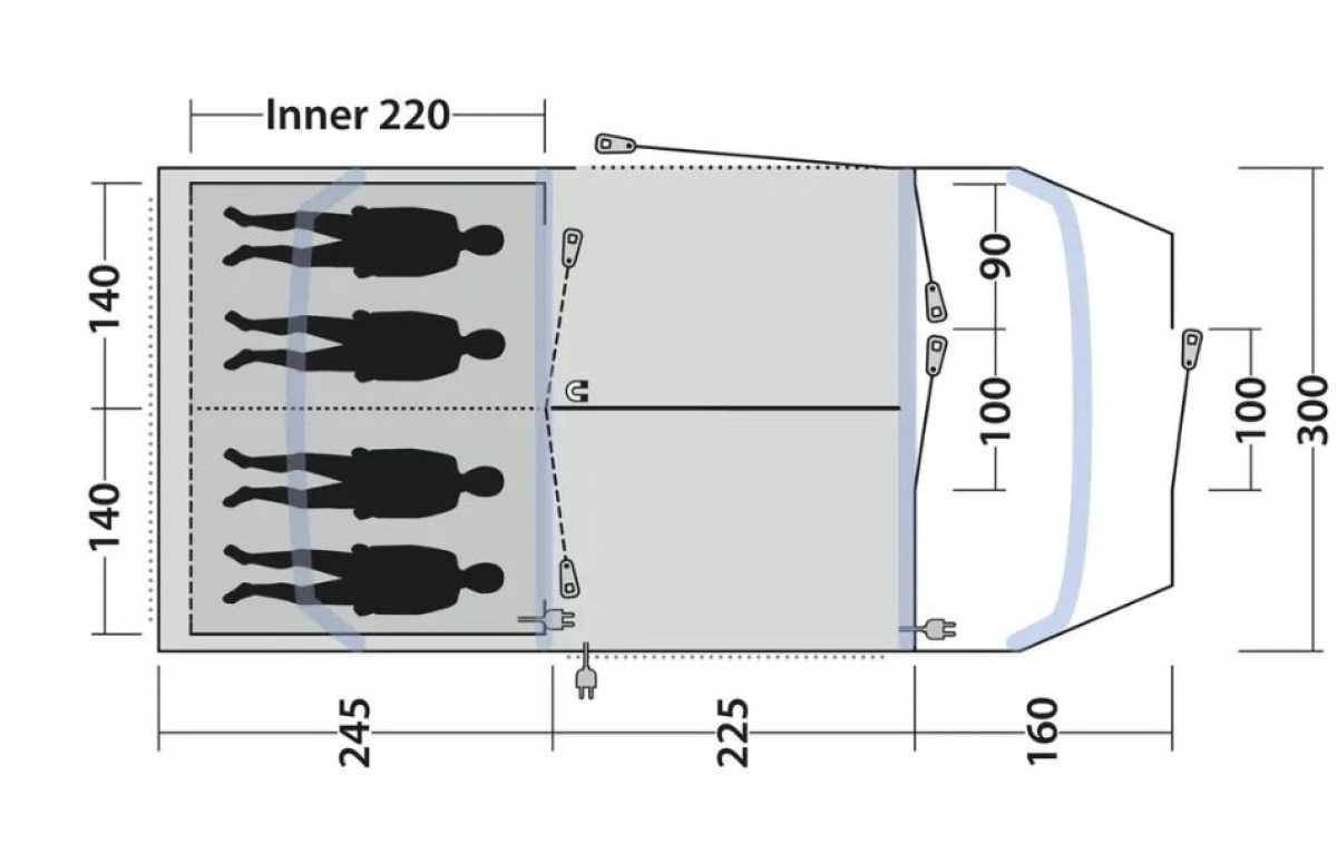 Outwell Sacramento 4 Air in the group Outdoor / Camping tent at Campmarket (83078)