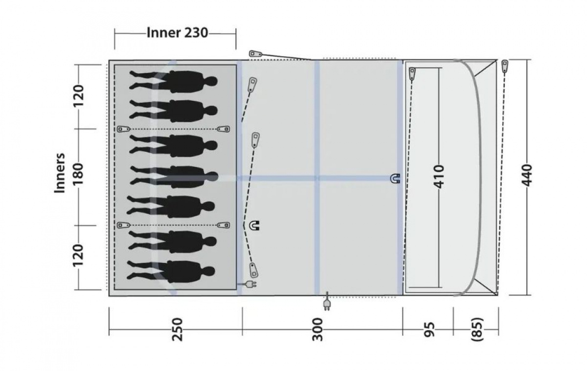 Outwell Charleston 7 Air TC in the group Outdoor / Camping tent at Campingvaruhuset i Norden AB (83080)