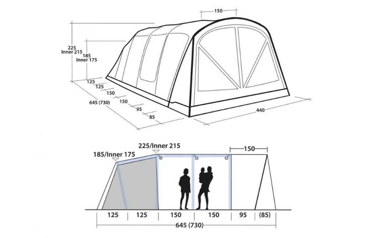 Outwell Charleston 7 Air TC in the group Outdoor / Camping tent at Campingvaruhuset i Norden AB (83080)