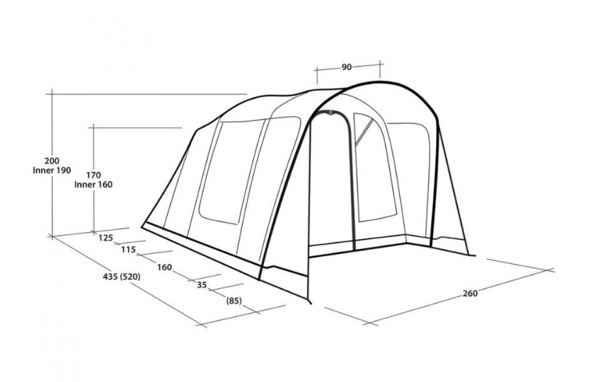Outwell Monterey 4 Air in the group Outdoor / Camping tent at Campingvaruhuset i Norden AB (83086)