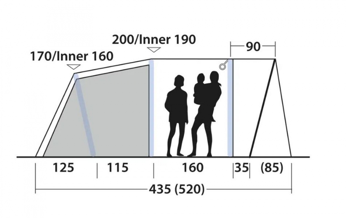 Outwell Monterey 4 Air in the group Outdoor / Camping tent at Campingvaruhuset i Norden AB (83086)