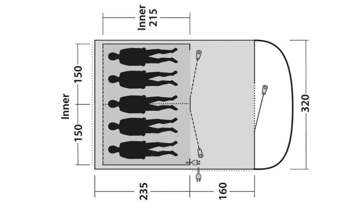 Outwell Sky 5 in the group Outdoor / Camping tent at Campingvaruhuset i Norden AB (83088)