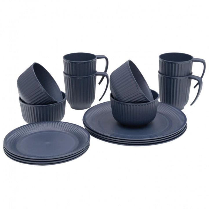 Outwell Dinner Set 16 Pieces Delish Navy Night in the group Household & Kitchen / Serving / Tableware at Campingvaruhuset i Norden AB (83148)