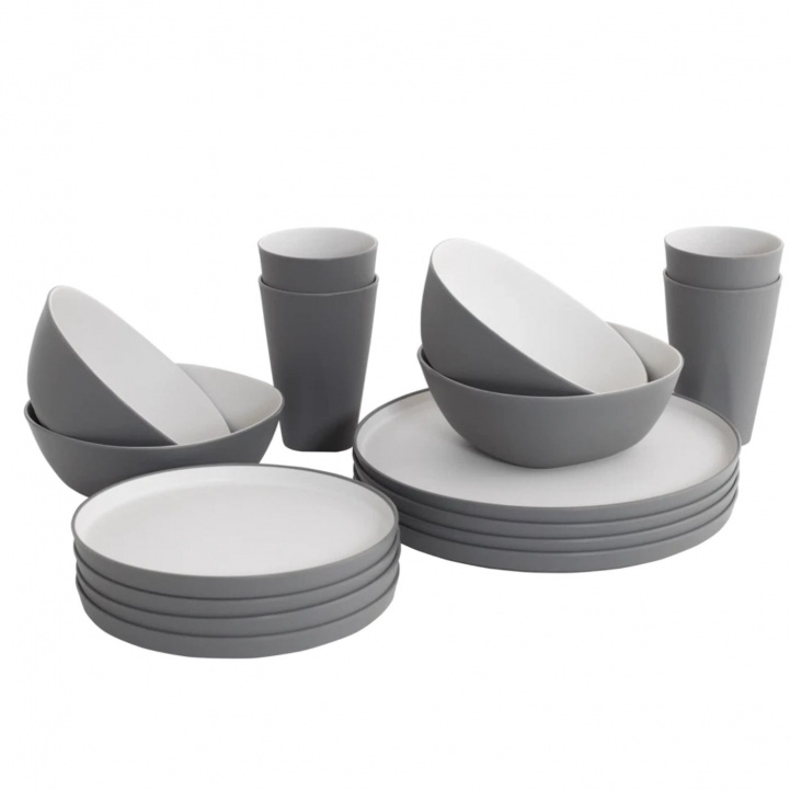 Outwell Dinner Set 16 Pieces Gala Grey Mist in the group Household & Kitchen / Serving / Tableware at Campmarket (83149)