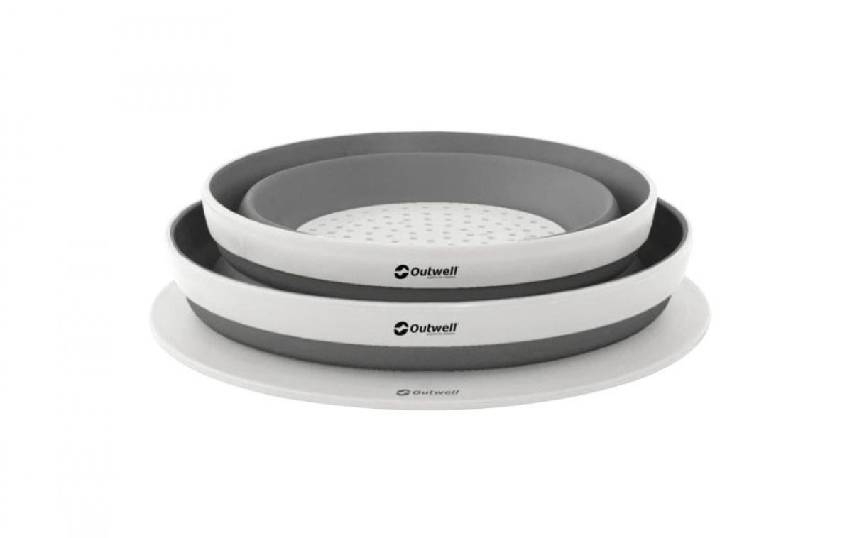 Outwell Bowl and Colander Set Grey Mist in the group Household & Kitchen / Kitchen accessories / Kitchen utensils at Campingvaruhuset i Norden AB (83179)