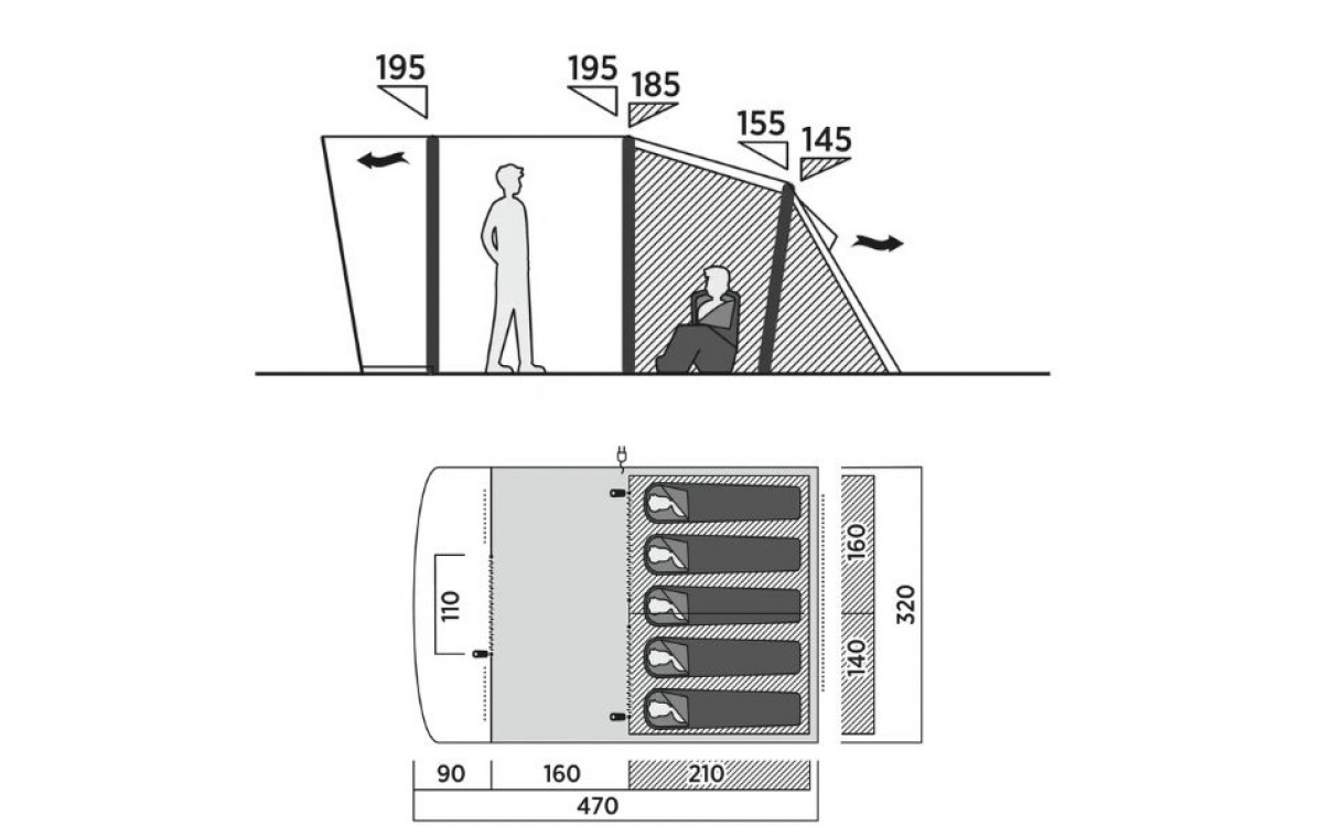 Easy Camp Brimnes 5 Air in the group Outdoor / Camping tent at Campingvaruhuset i Norden AB (83196)