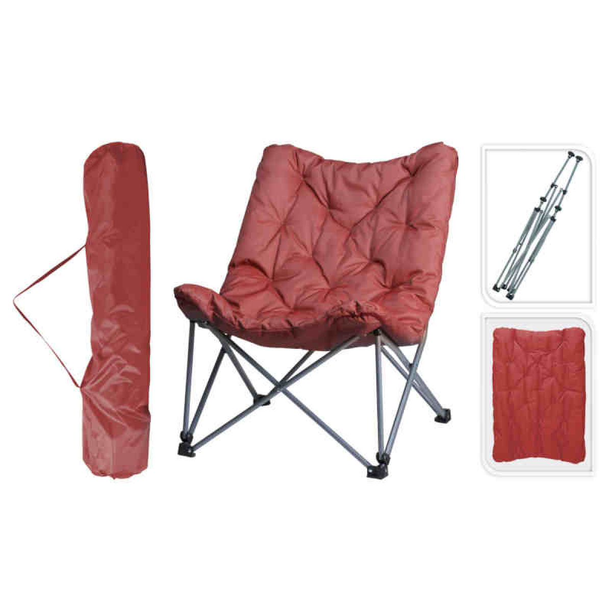 Camping Chair Red with Padding in the group Camping furniture / Camping chairs / Other Chairs at Campmarket (83337)