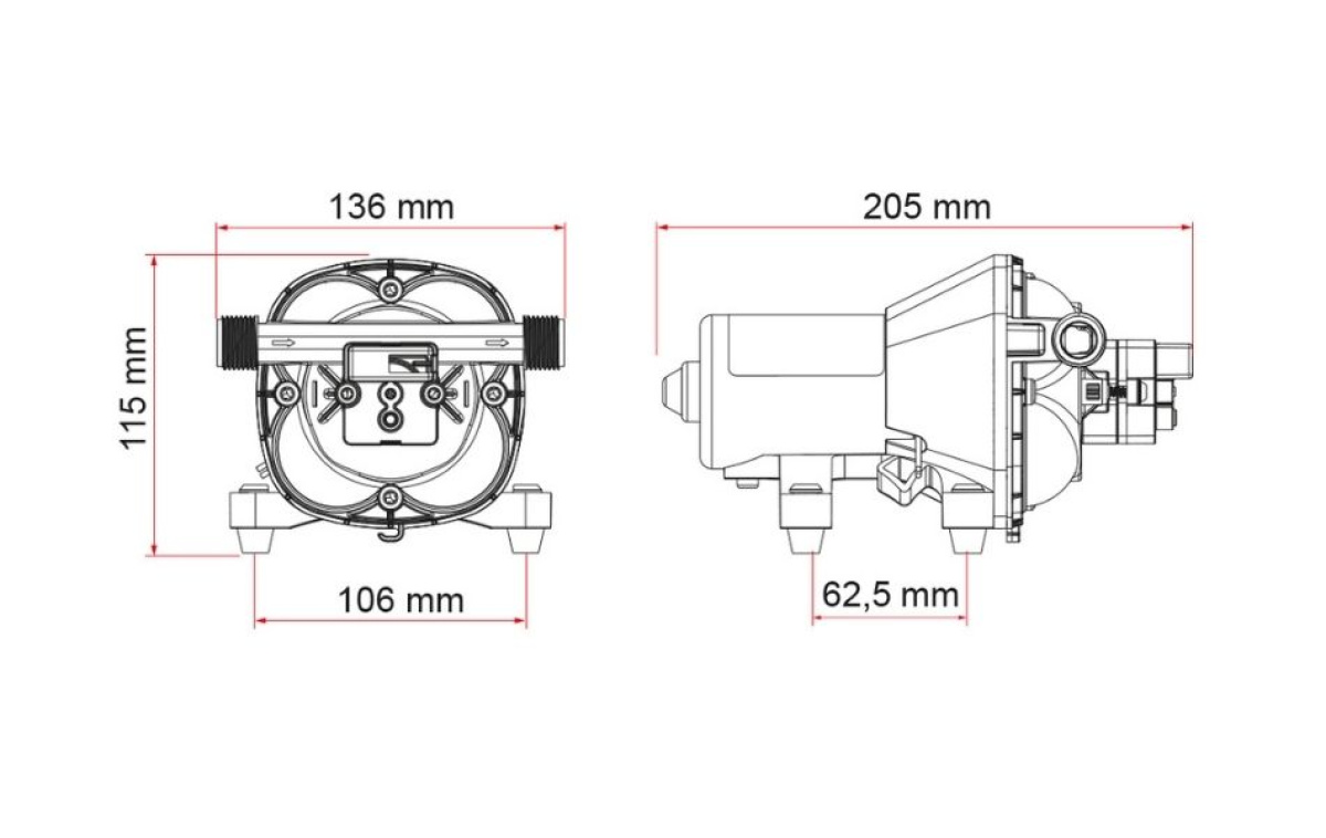 Fiamma Aqua8F Pressure Water Pump 10L/min in the group Water & Sanitation / Water / Water pumps / Pressure pumps at Campingvaruhuset i Norden AB (83497)