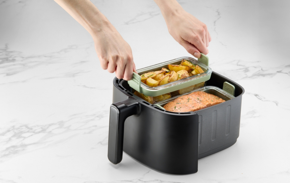 Air Fryer Double Rectangular Glass Dishes 2-pack in the group Household & Kitchen / Kitchen accessories / Food & Pantry Storage at Campingvaruhuset i Norden AB (83546)