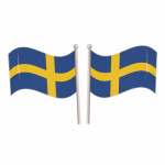 Sweden flag sticker 14x17 cm right & left