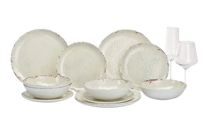 Flamefield Rustic Pearl Dinner Set 12 Pieces in the group Household & Kitchen / Serving / Tableware at Campingvaruhuset i Norden AB (83797)