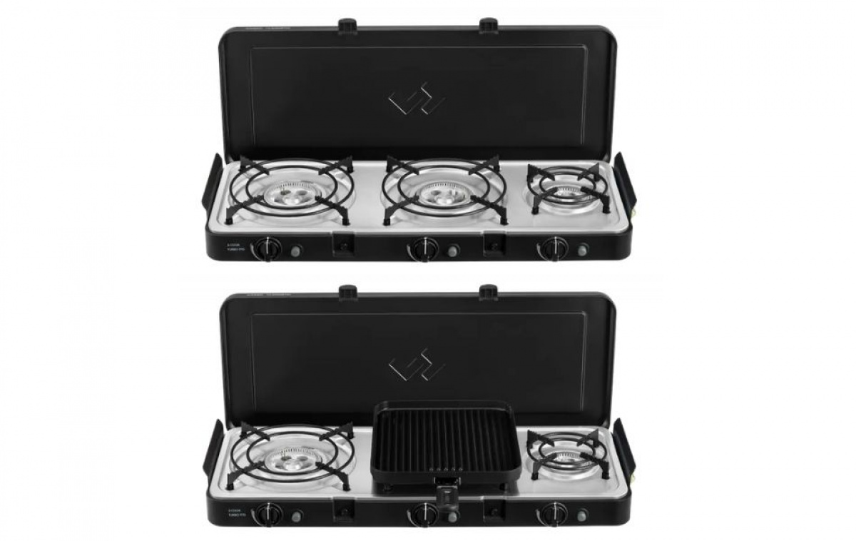 Cadac Gas Stove 3-Cook Turbo FFD Deluxe in the group Household & Kitchen / Kitchen appliances / Gas stove at Campingvaruhuset i Norden AB (83820)