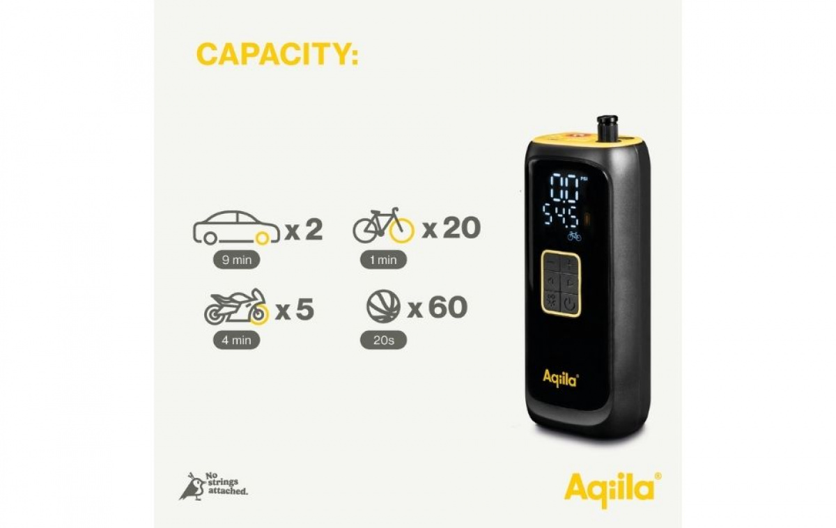 Aqiila Airbird C4 Portable Compressor 4000mAh Black in the group Other / For the Car at Campingvaruhuset i Norden AB (83992)