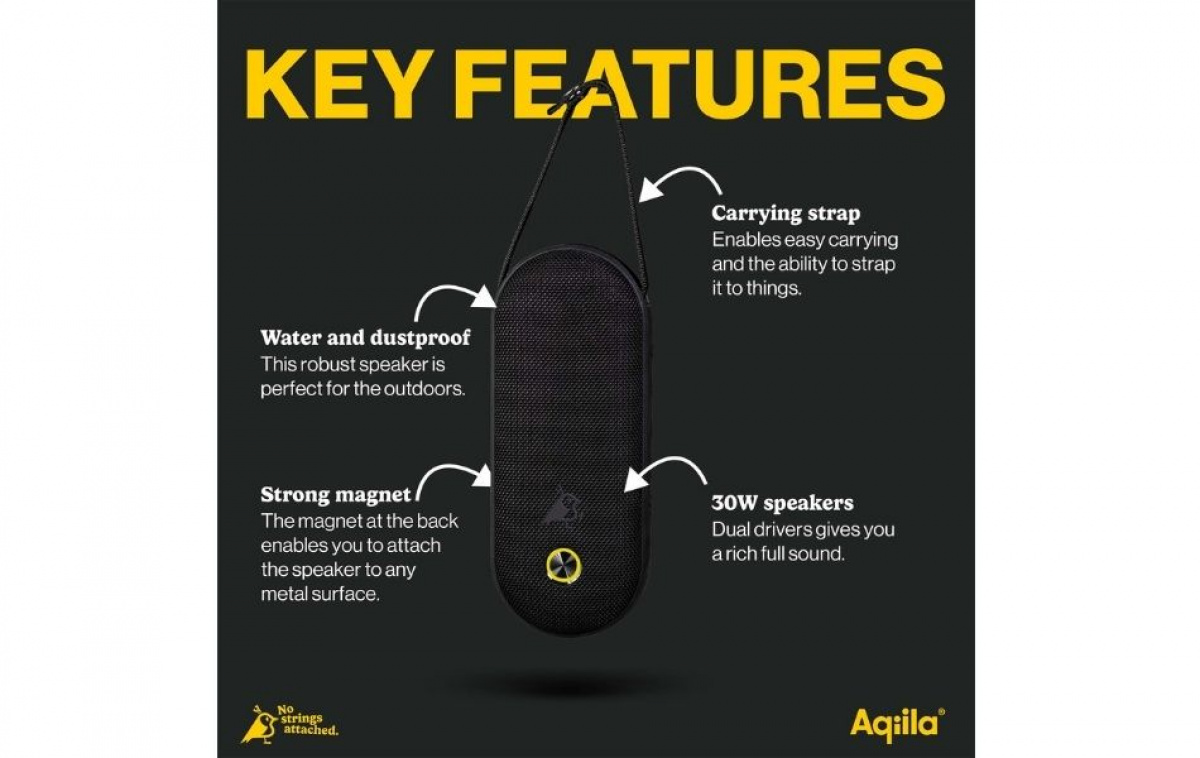 Aqiila Soundbird CM Bluetooth Speaker Magnet 4000mAh in the group Caravan & Motorhome / Electronics / TV, Image & Sound / Speaker at Campingvaruhuset i Norden AB (84002)