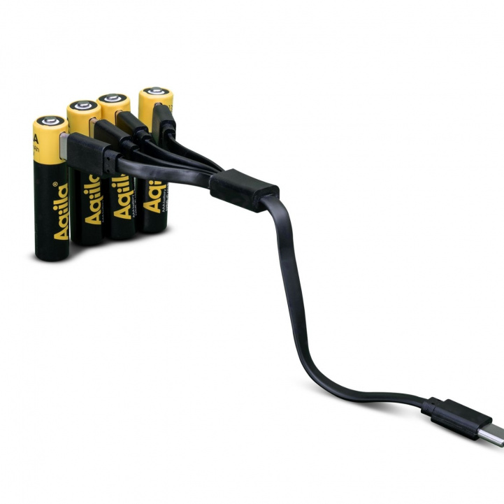 Aqiila Rechargeable AAA Batteries USB-C 4 pcs in the group Caravan & Motorhome / Electronics / Batteries & Converters / Batteries at Campmarket (84004)