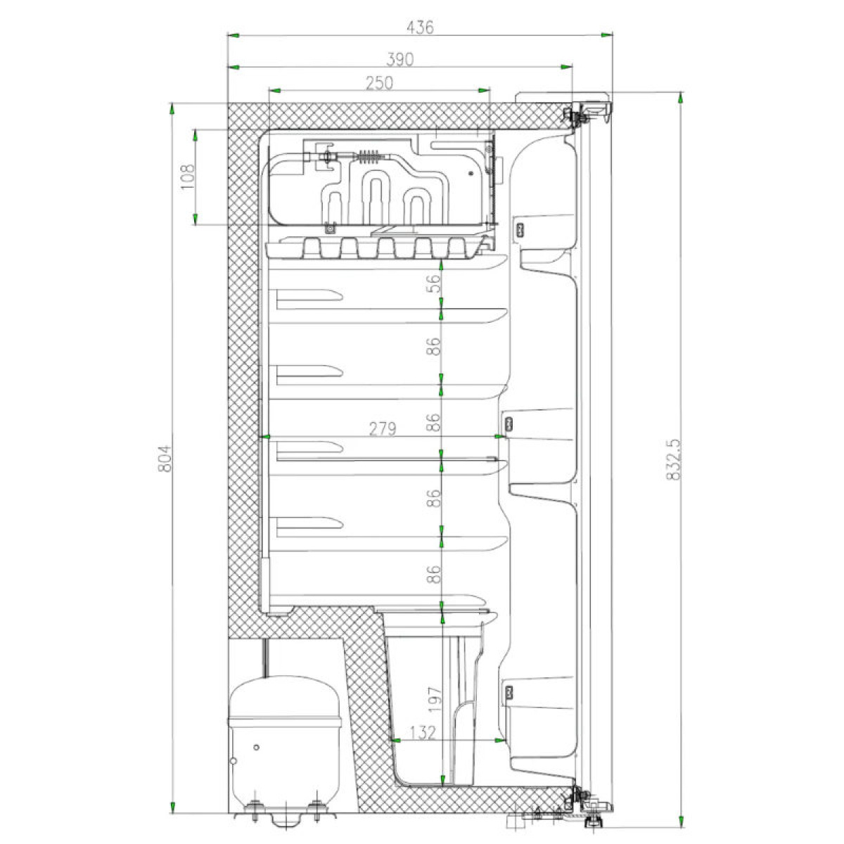 Manta Refrigerator 91L 230V Silver-Black in the group Caravan & Motorhome / Heat, Cold & Ventilation / Refrigerators & Coolers / Other Refrigerators/Freezers at Campingvaruhuset i Norden AB (84280)