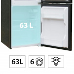 Manta Fridge and Freezer 88L Silver-Black